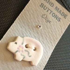 Handmade Ceramic Pig 🐖 Buttons